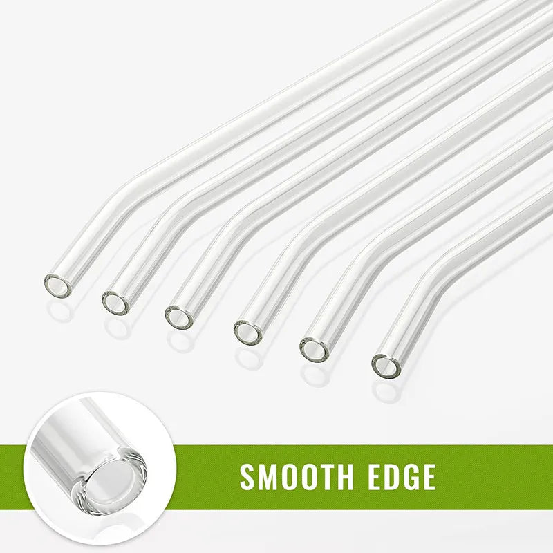 12 pailles réutilisables en verre.