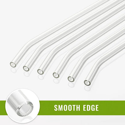 12 pailles réutilisables en verre.